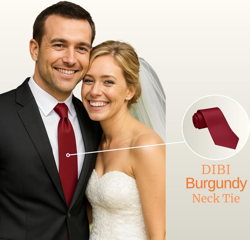 DIBI Solid Color Ties for Men, Formal Mens Ties, Neck Tie, Classic Tie for Boys Women Teens, Wedding Business Costume Necktie - Image 4